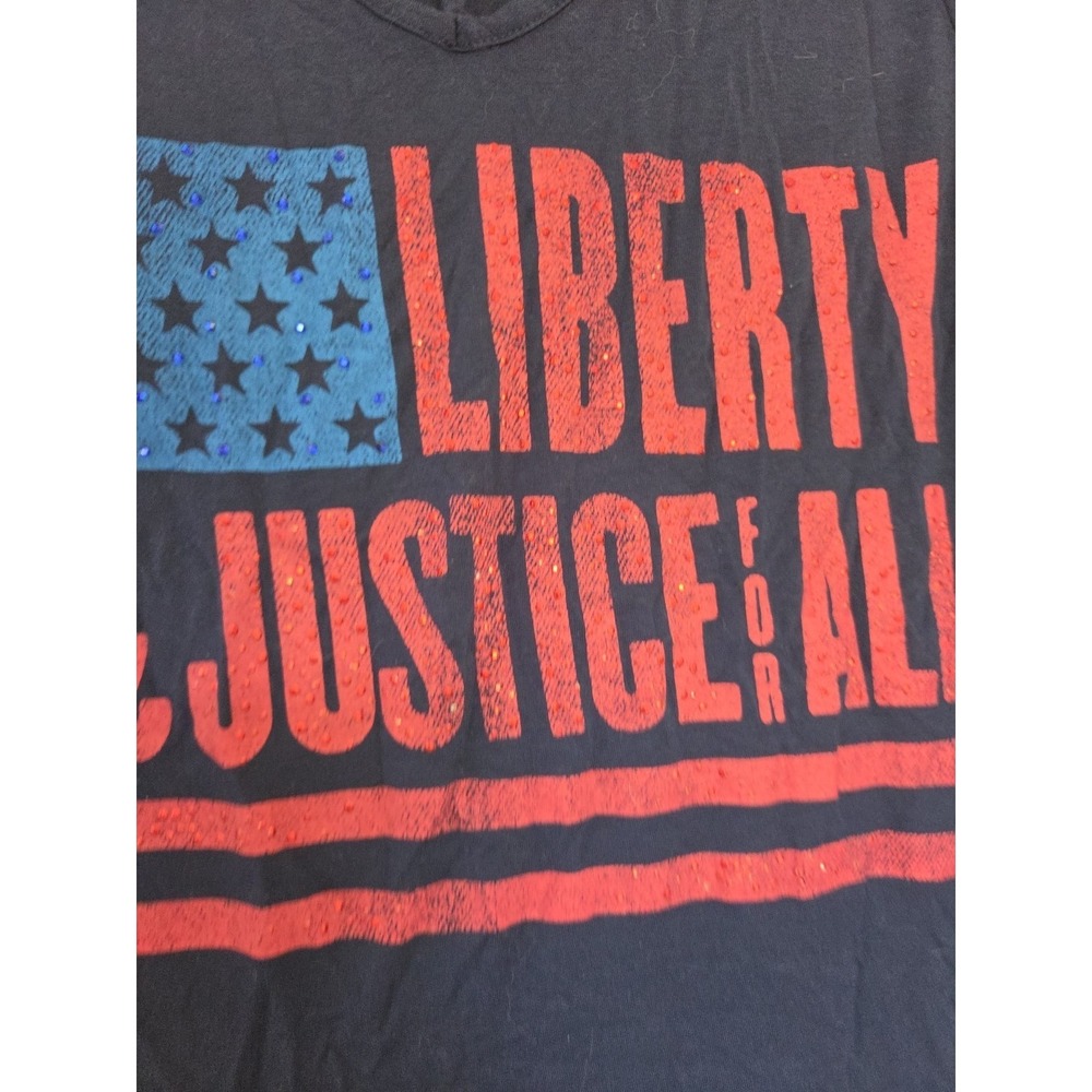 Rock And Republic American Flag USA Liberty Justice Glitter Bling Large - Picture 2 of 4
